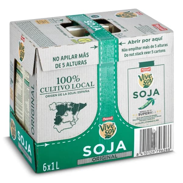 Bebida de soja Pascual Vivesoy pack 6 x 1 l - 6 l - Imagen del producto en Findit