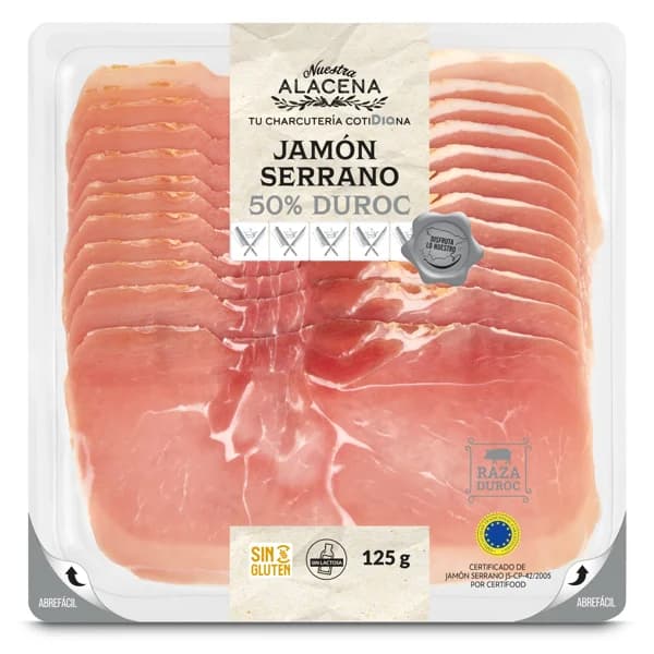 Jamón Serrano 50% Duroc Nuestra Alacena de Dia sobre 125 g - 0.12 kg - Imagen del producto en Findit