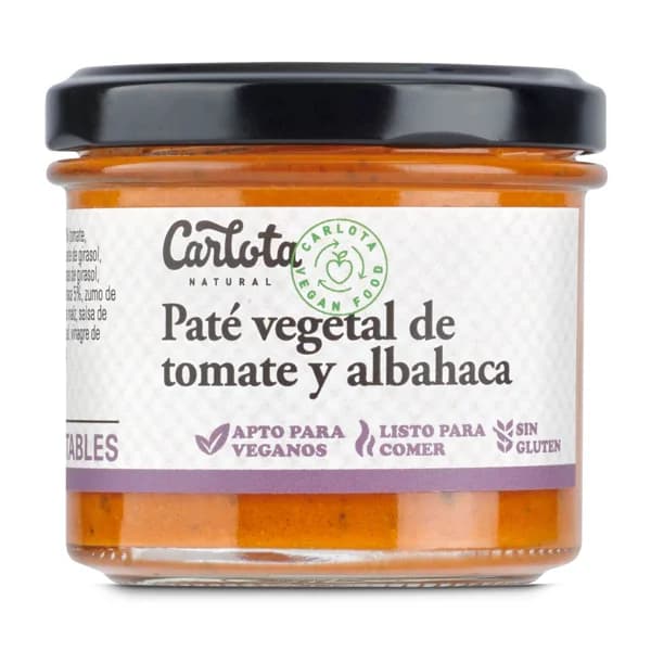 Paté vegetal de tomate y albahaca Carlota Natural frasco 110 g - 0.11 kg - Imagen del producto en Findit