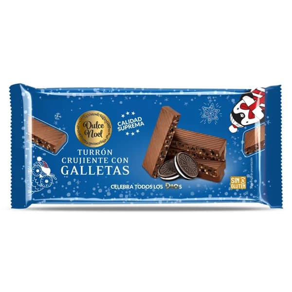 Turrón crujiente de chocolate con galletas Dulce Noel Dia bolsa 150 g - 1 ud - Imagen del producto en Findit