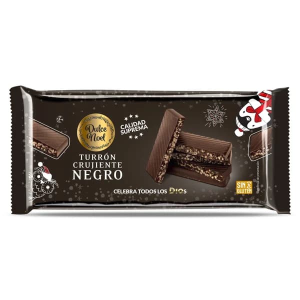 Turrón crujiente de chocolate negro Dulce Noel Dia bolsa 150 g - 1 ud - Imagen del producto en Findit