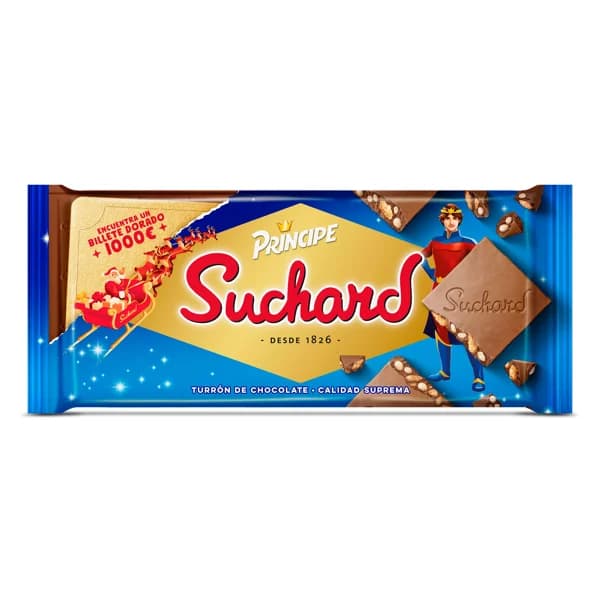 Turrón de chocolate y trocitos de galleta PrÍncipe Suchard 230 g - 1 ud - Imagen del producto en Findit