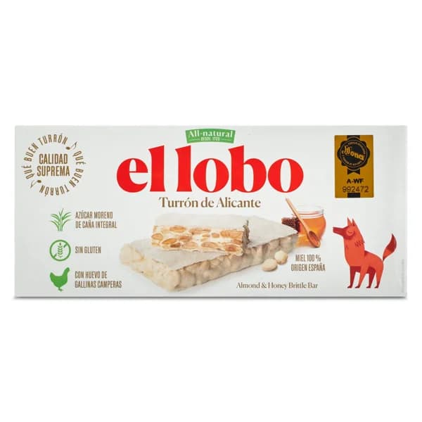 Turrón de Alicante El lobo caja 185 g - 1 ud - Imagen del producto en Findit