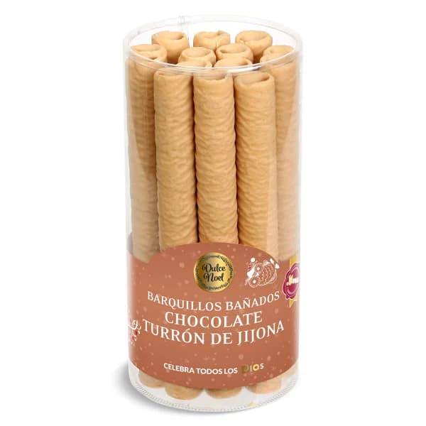 Barquillos bañados en chocolate blanco y turrón de Jijona Dulce Noel Dia caja 280 g - 1 ud - Imagen del producto en Findit