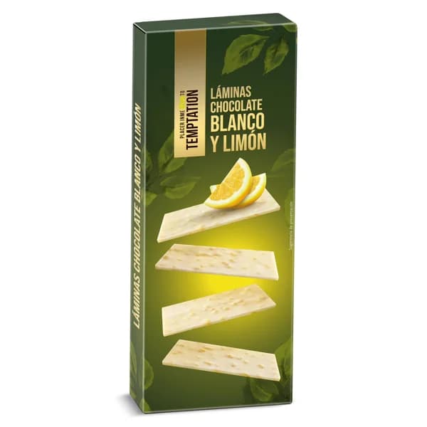 Láminas de chocolate blanco y trocitos de limón Temptation de Dia caja 100 g - 1 ud - Imagen del producto en Findit