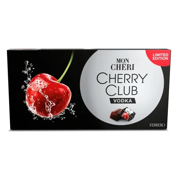 Bombones de chocolate negro con cereza y vodka Ferrero Moncheri caja 157.5 g - 1 ud - Imagen del producto en Findit
