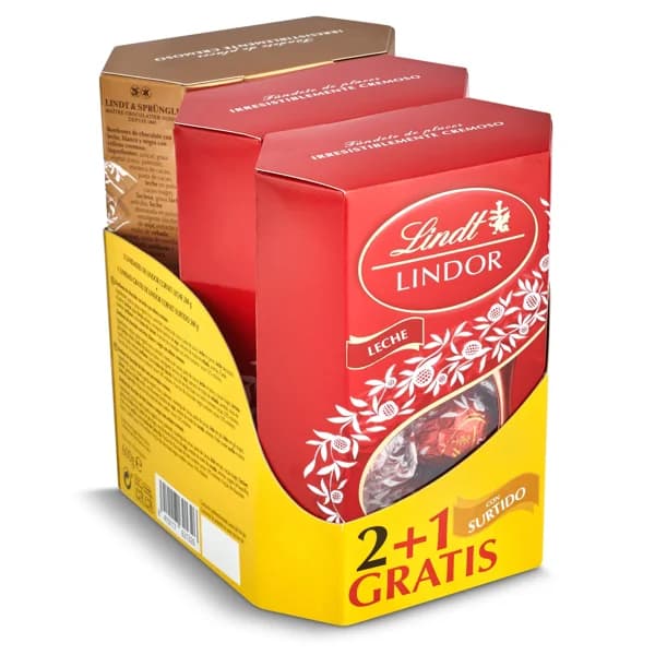 Bombones surtidos pack Lindt Lindor caja 600 g - 1 ud - Imagen del producto en Findit