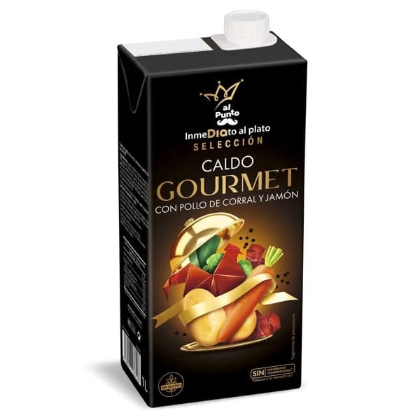 Caldo gourmet con pollo de corral y jamón Al Punto Dia brik 1 l - 1 ud - Imagen del producto en Findit