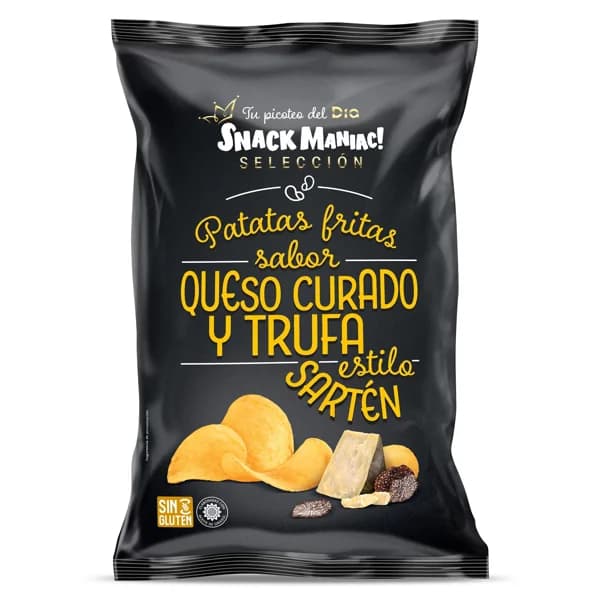 Patatas fritas a la sartén sabor queso curado y trufa Snack Maniac de Dia bolsa 130 g - 1 ud - Imagen del producto en Findit