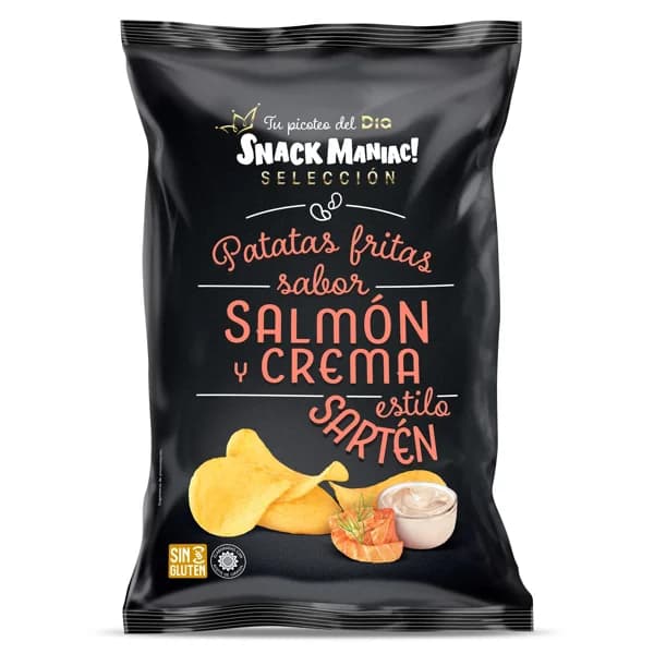 Patatas fritas a la sartén sabor salmón y crema Snack Maniac de Dia bolsa 130 g - 1 ud - Imagen del producto en Findit