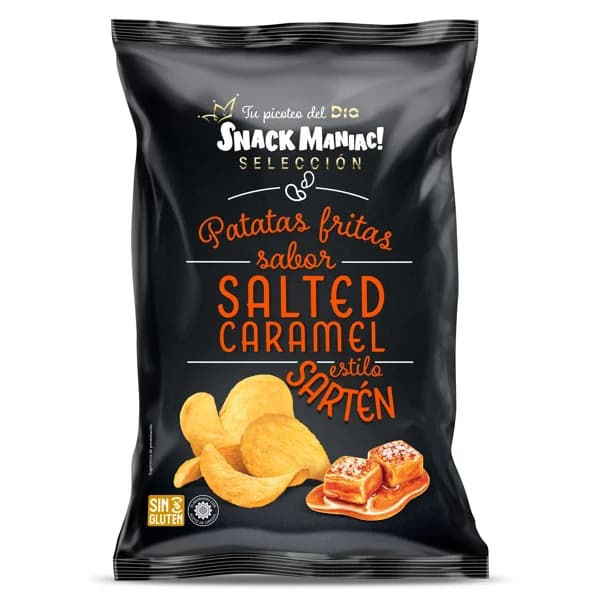 Patatas fritas a la sartén sabor caramelo y sal  Snack Maniac de Dia bolsa 130 g - 1 ud - Imagen del producto en Findit