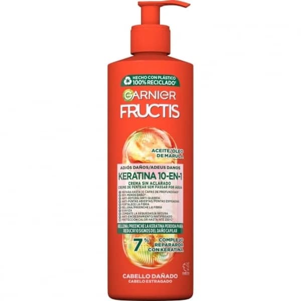 Crema sin aclarado 10-en-1 adiós daños con aceite de marula para cabello dañado Garnier Fructis 400 ml. - 0.4 l - Imagen del producto en Findit