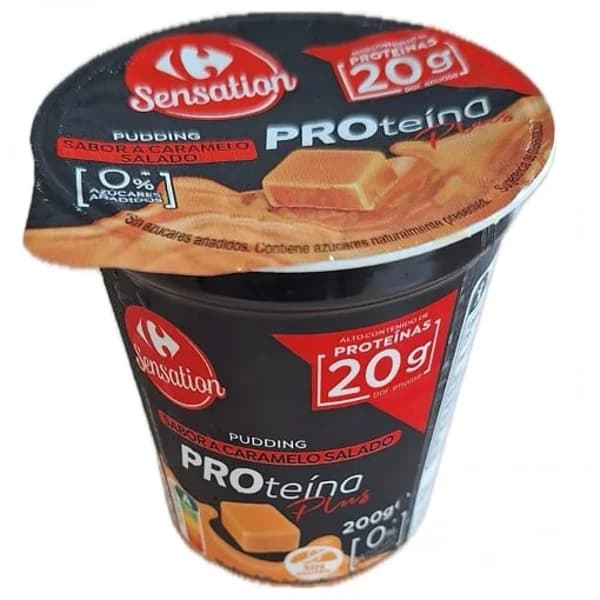 Pudding sabor a caramelo salado proteína plus Carrefour Sensation sin gluten y sin azúcar añadido 200 g. - 0.2 kg - Imagen del producto en Findit
