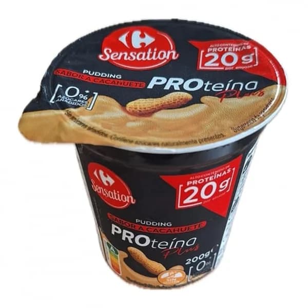 Pudding sabor a cacahuete proteína plus Carrefour Sensation sin gluten y sin azúcar añadido 200 g. - 0.2 kg - Imagen del producto en Findit