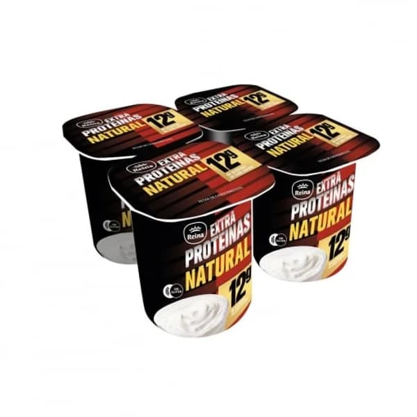 Leche fermentada natural extra proteínas Reina sin gluten pack de 4 unidades de 120 g. - 0.48 kg - Imagen del producto en Findit