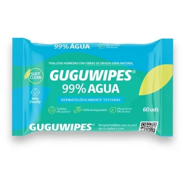 Toallitas húmedas para bebe 99% agua Guguwipes 60 ud. - 63.75 ud - Imagen del producto en Findit