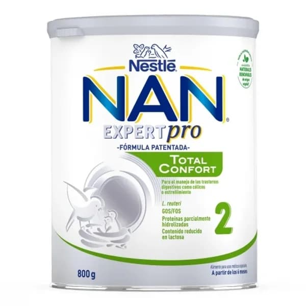 Leche infantil desde 6 meses en polvo Nestlé Nan Expert Pro Total Confort 2 lata 800 g. - 0.8 kg - Imagen del producto en Findit