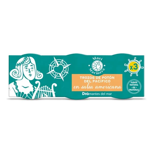 Potón en salsa americana Mari Marinera de Dia lata 3 x 51 g - 0.15 kg - Imagen del producto en Findit