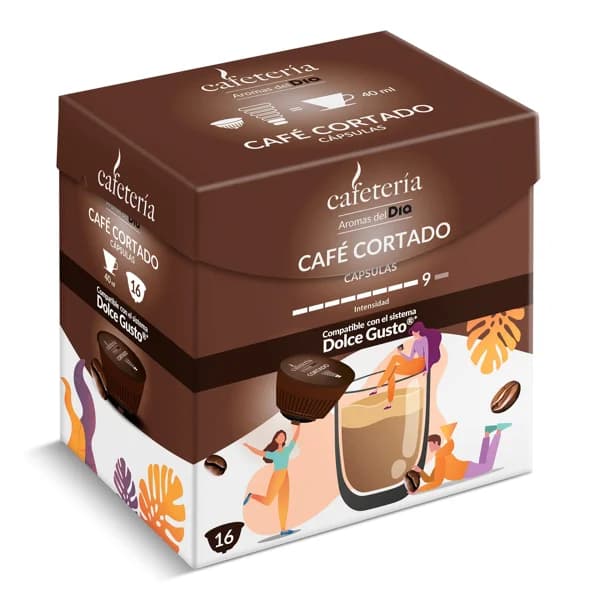 Café cortado en cápsulas Cafetería de Dia caja 16 unidades - 16.32 ud - Imagen del producto en Findit