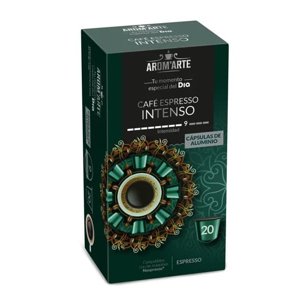 Café en cápsulas espresso intenso Arom'arte  de Dia caja 20 unidades - 20 ud - Imagen del producto en Findit