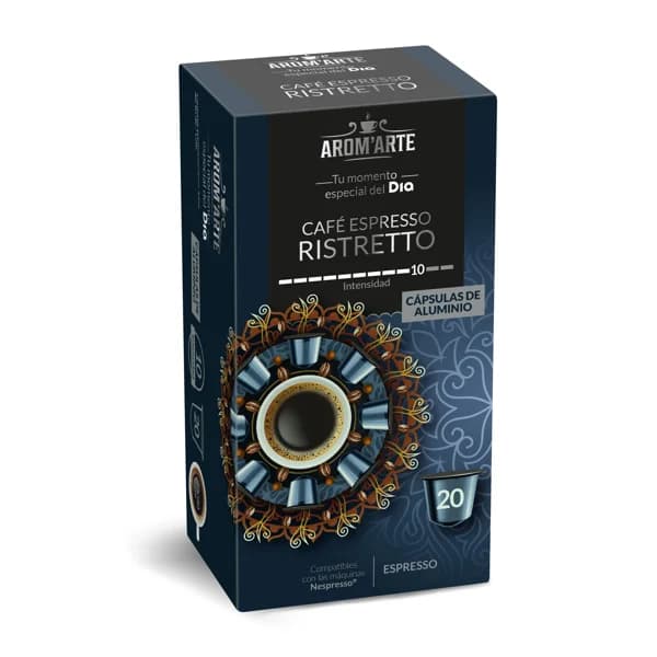 Café en cápsulas espresso ristretto Arom'arte  de Dia caja 20 unidades - 20 ud - Imagen del producto en Findit