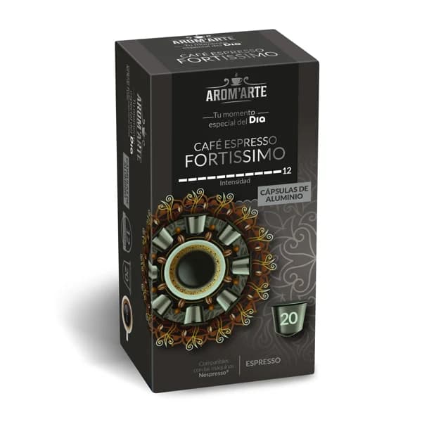 Café en cápsulas espresso fortissimo Arom'arte  de Dia caja 20 unidades - 20 ud - Imagen del producto en Findit