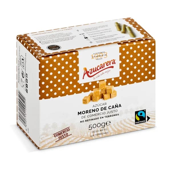Azúcar moreno integral en terrones Azucarera caja 500 g - 0.5 kg - Imagen del producto en Findit