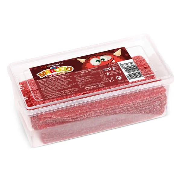 Golosinas cintas pica Marcelo Caramelo de Dia tarrina 300 g - 0.29 kg - Imagen del producto en Findit