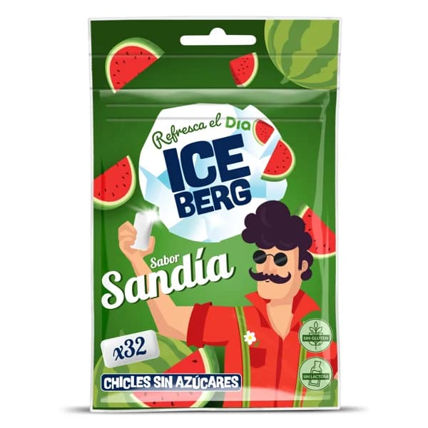 Chicles sabor sandí­a sin azúcar Iceberg de Dia bolsa 44.8 g - 0.05 kg - Imagen del producto en Findit