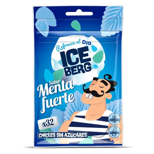 Chicles sabor menta fuerte sin azúcar Iceberg de Dia bolsa 44.8 g - 0.05 kg - Imagen del producto en Findit