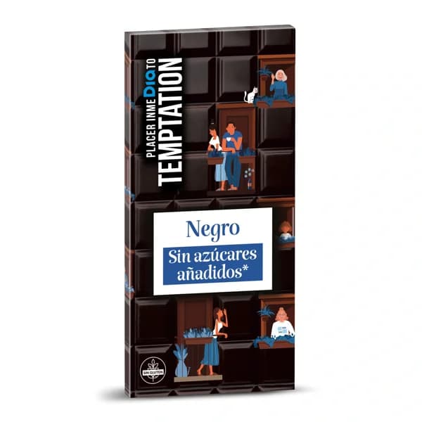 Chocolate negro sin azúcares añadidos Temptation de Dia 100 g - 0.1 kg - Imagen del producto en Findit