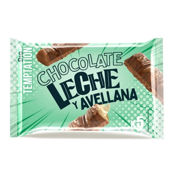 Barritas de chocolate con leche y avellanas Temptation de Dia bolsa 115 g - 0.11 kg - Imagen del producto en Findit