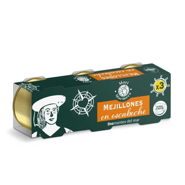 Mejillones en escabeche Mari Marinera de Dia lata 3 x 43 g - 0.13 kg - Imagen del producto en Findit