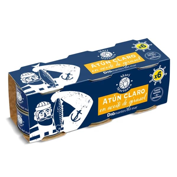 Atún claro en aceite de girasol Mari Marinera de Dia lata 6 x 56 g - 1 ud - Imagen del producto en Findit