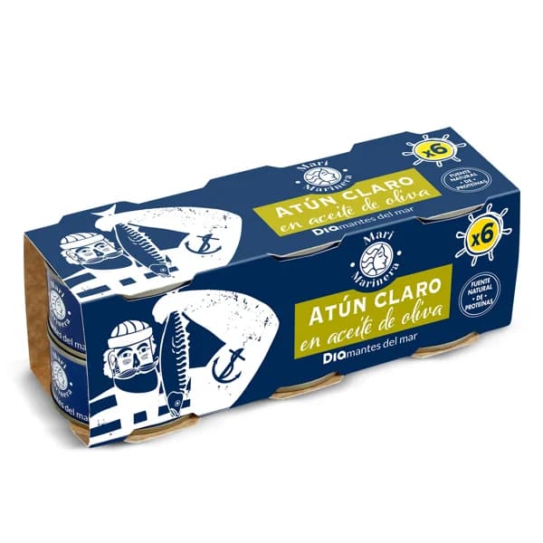 Atún claro en aceite de oliva Mari Marinera de Dia lata 6 x 60 g - 0.36 kg - Imagen del producto en Findit