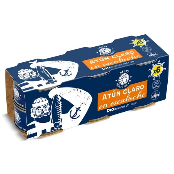 Atún claro en escabeche Mari Marinera de Dia lata 6 x 60 g - 0.36 kg - Imagen del producto en Findit