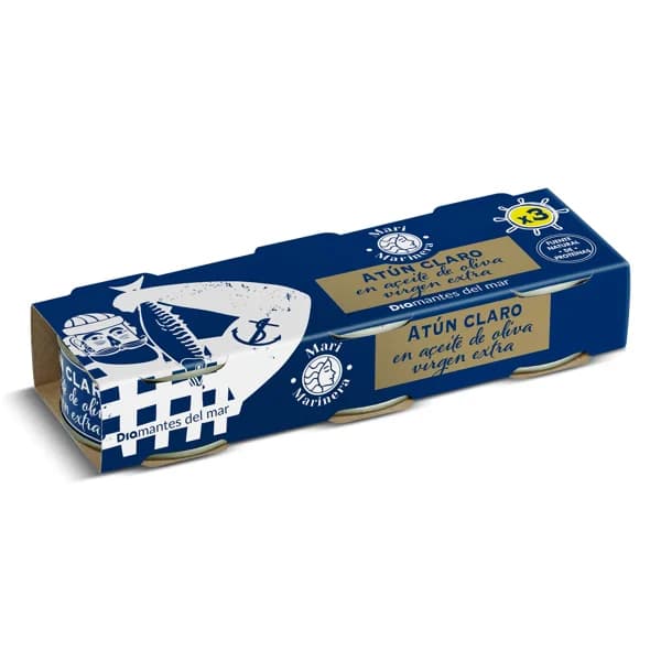 Atún claro en aceite de oliva virgen extra Mari Marinera de Dia lata 3 x 52 g - 0.16 ud - Imagen del producto en Findit
