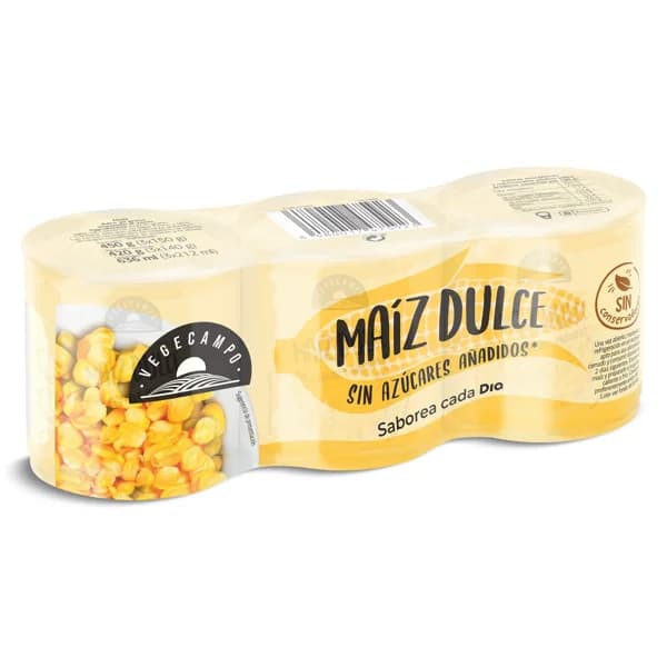 Maíz dulce Vegecampo de Dia lata 3 x 140 g - 0.42 kg - Imagen del producto en Findit