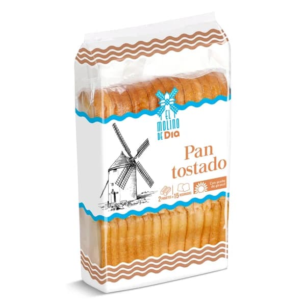 Pan tostado normal El molino de Dia bolsa 270 g - 0.27 kg - Imagen del producto en Findit