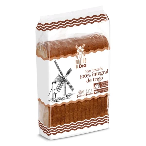 Pan tostado integral El molino de Dia bolsa 270 g - 0.27 kg - Imagen del producto en Findit