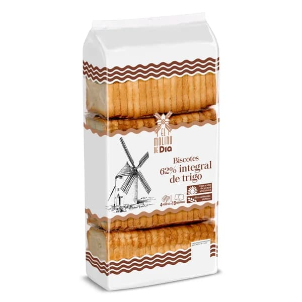 Biscotes integrales El molino de Dia bolsa 540 g - 0.54 kg - Imagen del producto en Findit