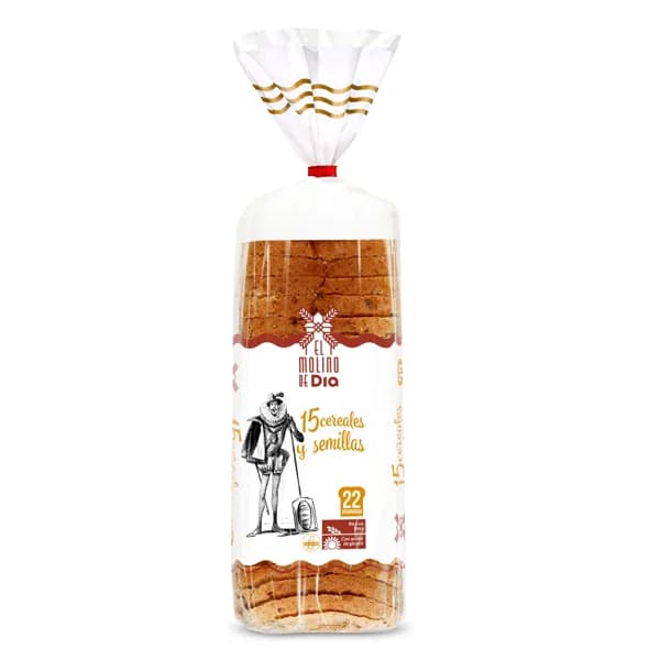 Pan de molde integral 15 cereales y semillas El molino de Dia bolsa 675 g - 0.68 kg - Imagen del producto en Findit