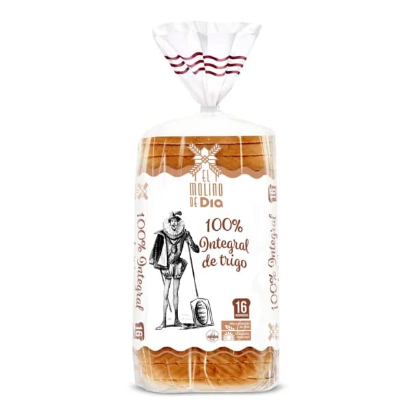 Pan de molde 100% integral El molino de Dia bolsa 460 g - 0.46 kg - Imagen del producto en Findit