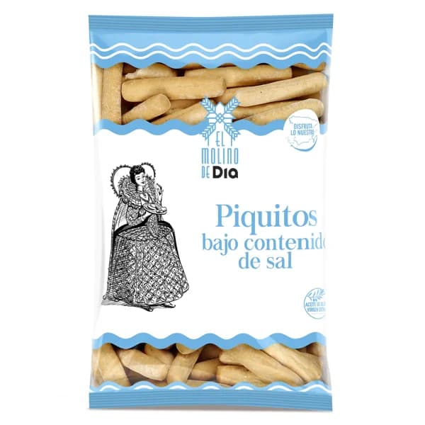 Piquitos bajo contenido en sal El molino de Dia bolsa 180 g - 0.18 kg - Imagen del producto en Findit