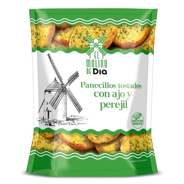 Panecillos tostados con ajo y perejil El molino de Dia bolsa 160 g - 0.16 kg - Imagen del producto en Findit