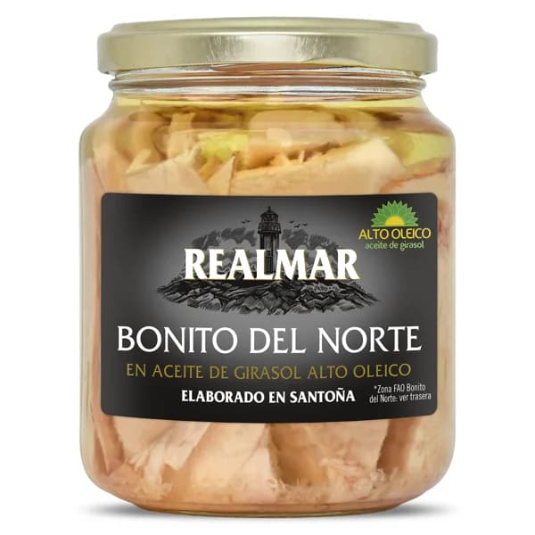 Bonito del Norte en aceite de girasol alto oleico Realmar frasco 228 g - 0.23 kg - Imagen del producto en Findit
