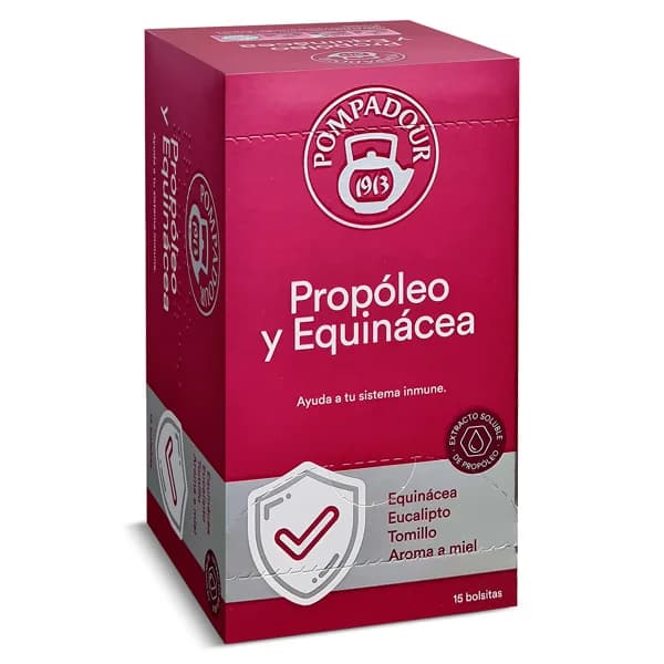 Infusión de propóleo y equinácea Pompadour caja 15 unidades - 1 ud - Imagen del producto en Findit