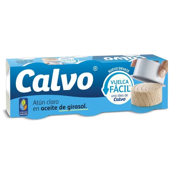 Atún claro en aceite de girasol Calvo lata 3 x 52 g - 0.16 kg - Imagen del producto en Findit