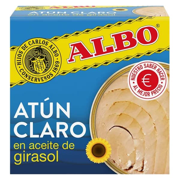 Atún claro en aceite de girasol Albo lata 67 g - 0.07 kg - Imagen del producto en Findit
