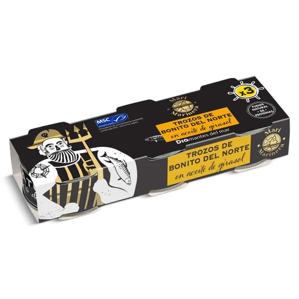 Trozos de bonito del Norte MSC Mari Marinera de Dia lata 3 x 52 g - 0.16 kg - Imagen del producto en Findit